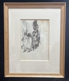 Alfred Dehodencq (1822-1882) Character studies, ink drawing