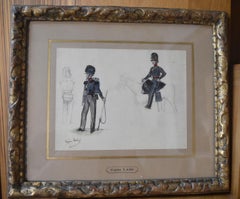Eugène Lami (1800-1890)  Studien von Reiter und Soldaten  Aquarell