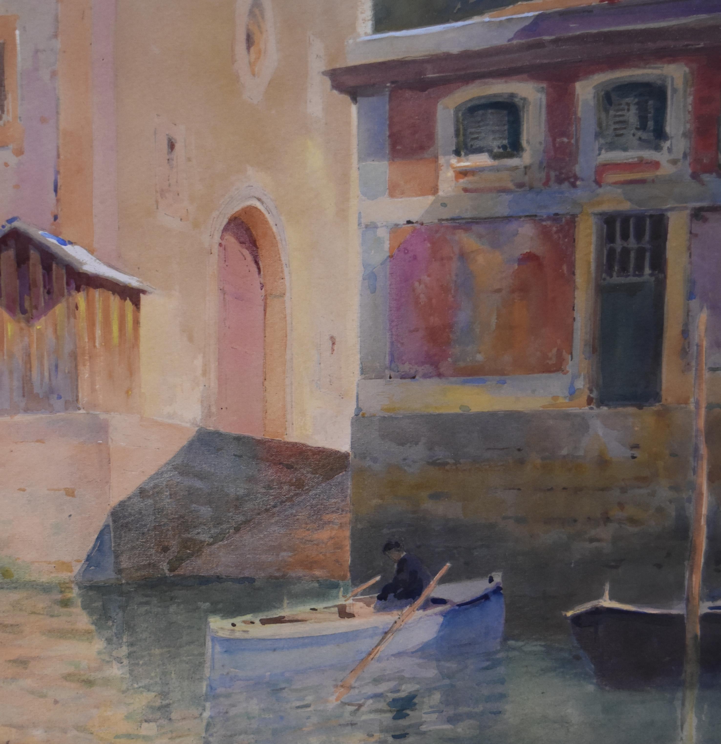 Paul Emile Lecomte (1877-1950)
A Canal in Venice
Signed lower right
Watercolor on paper
45.5 x 33.5 cm 
Framed 64 x 54 cm

Paul Emile Lecomte (1877– 1950). Painter of watercolors and oil paintings, etcher, and engraver. He was the pupil of Fernand