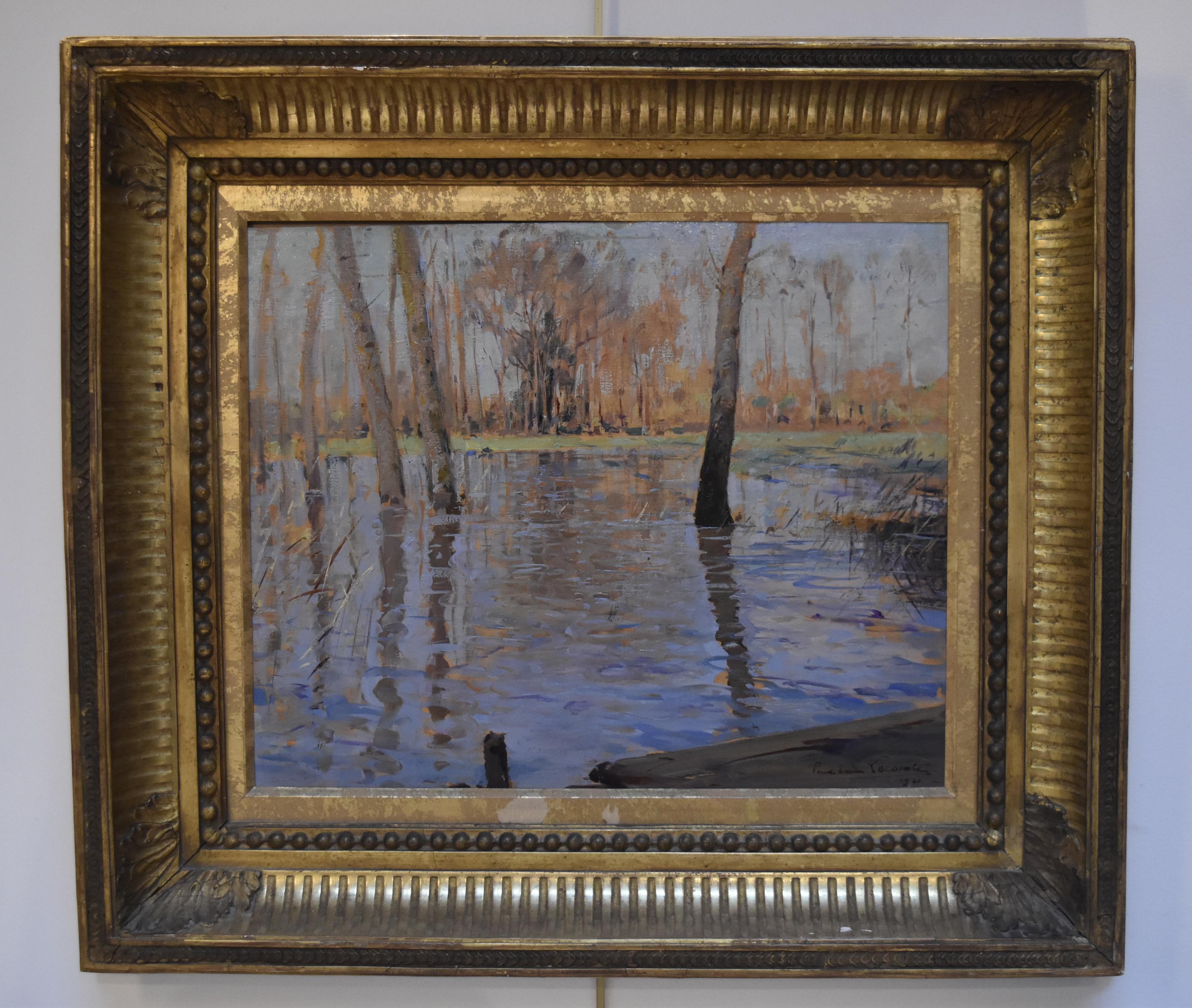 Paul Emile Lecomte (1877-1950)  Les Inondations, 1920, Oil on panel 1