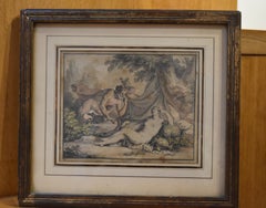 Antoine Borel (1743-1810), A sleeping Nymph and a Satyr, watercolor