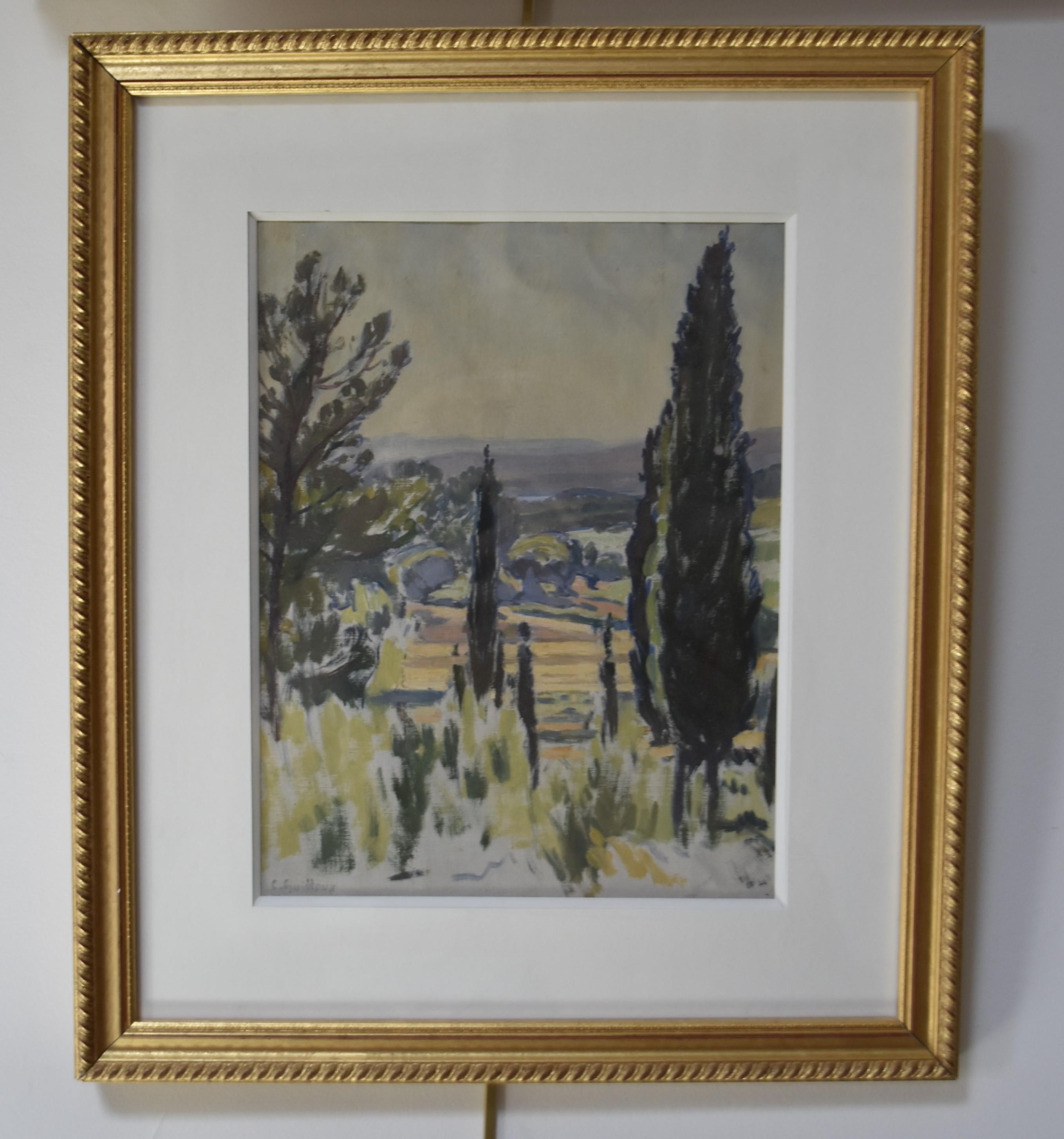 Charles-Victor Guilloux (1866-1946)  Landschaft in der Provence, Öl  im Angebot 7