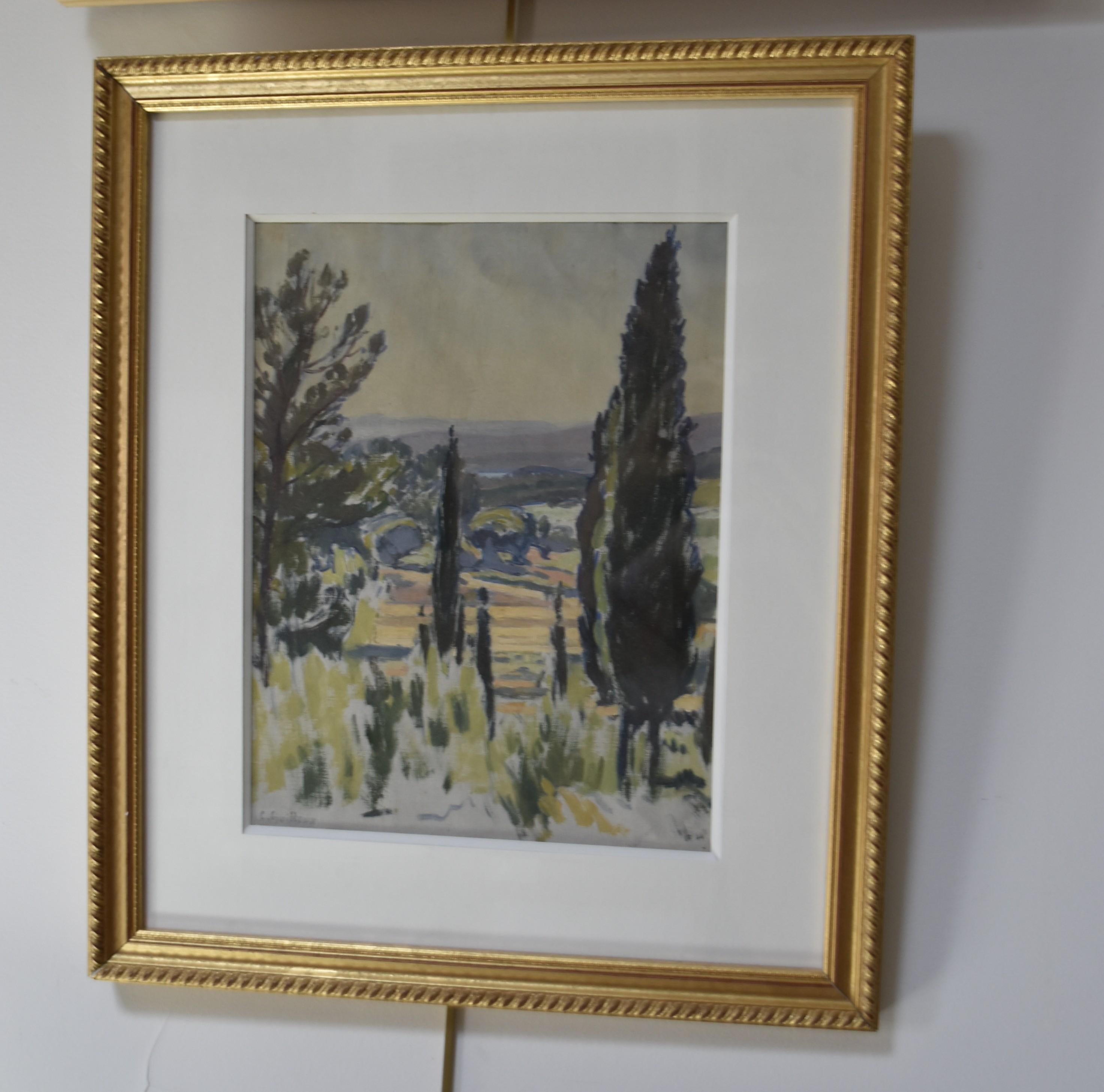 Charles-Victor Guilloux (1866-1946)  Paysage en Provence Huile 7