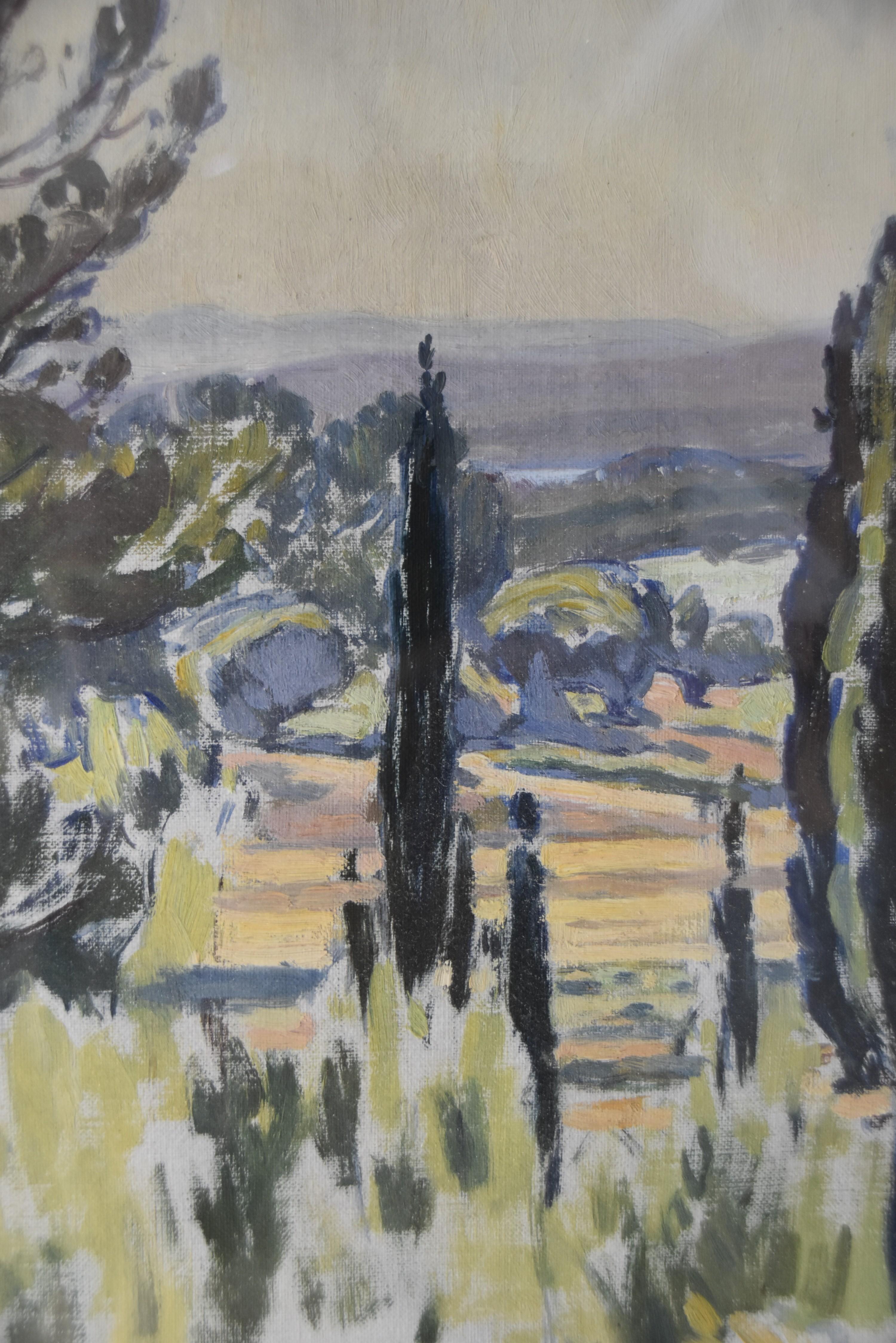 Charles-Victor Guilloux (1866-1946)  Paysage en Provence Huile 4