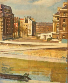 Jean de GAIGNERON (1890 - 1976) A view of l'Ile de la Cité, Paris, oil