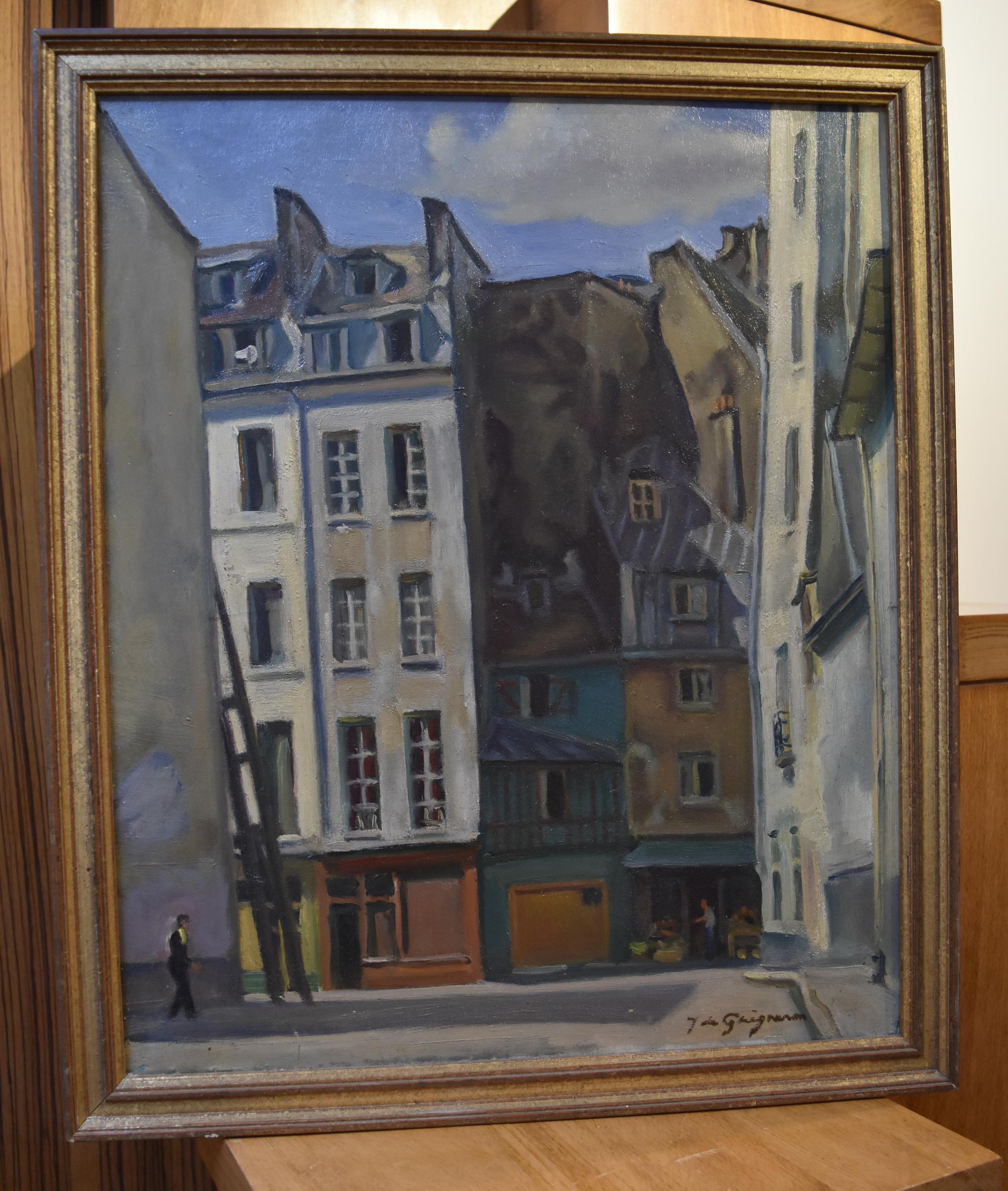Jean de GAIGNERON (1890 - 1976) A street in Paris, oil 3