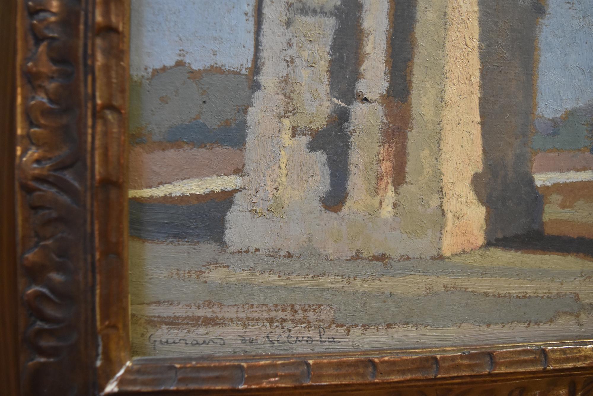 L.V. Guirand de Scevola (1871-1950), Triumphbogen in Glanum  , Öl auf Platte (Post-Impressionismus), Painting, von Lucien-Victor Guirand de Scévola