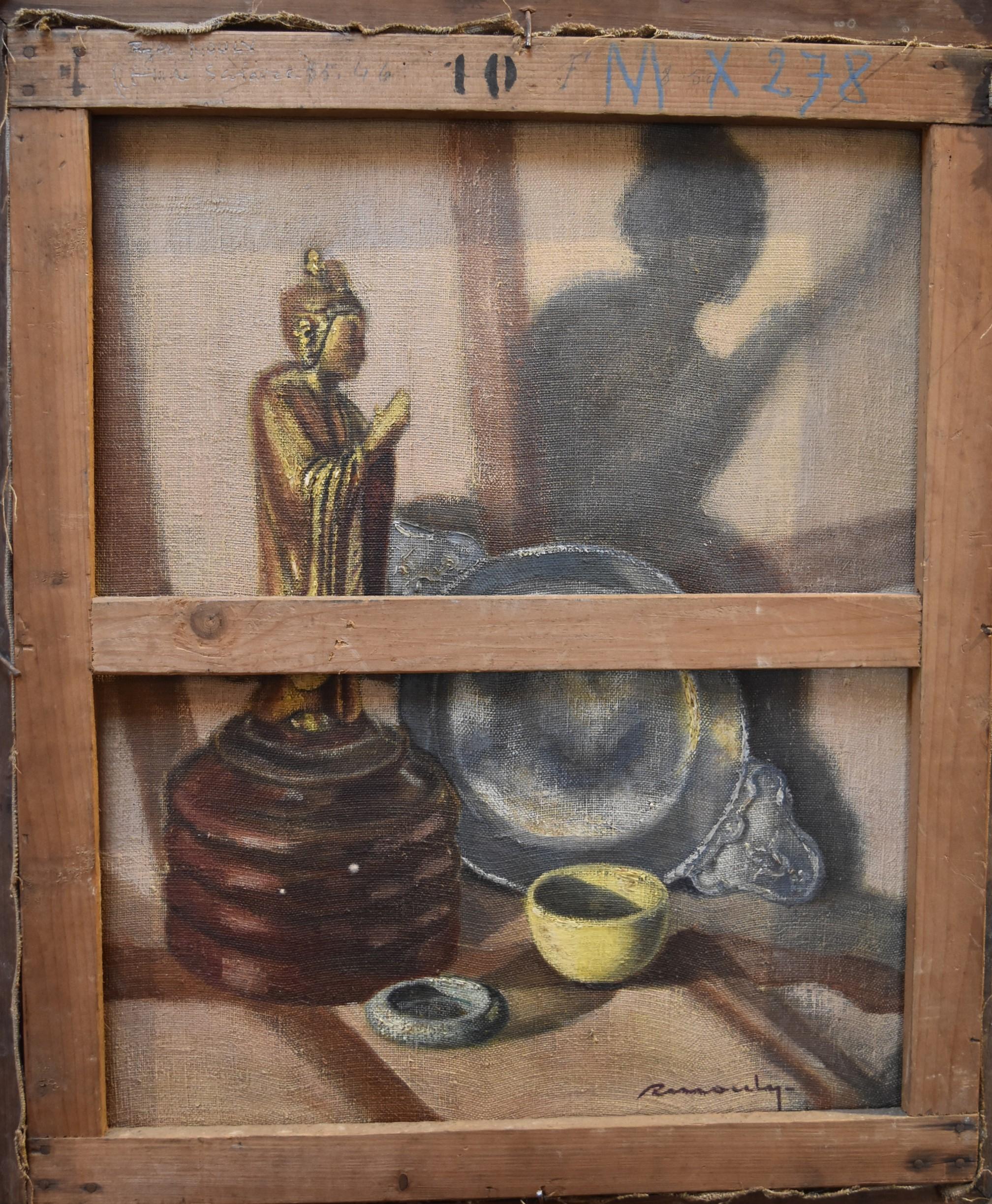 Roger Mouly, Young Man, Still Life With A Buddha On Reverse 1