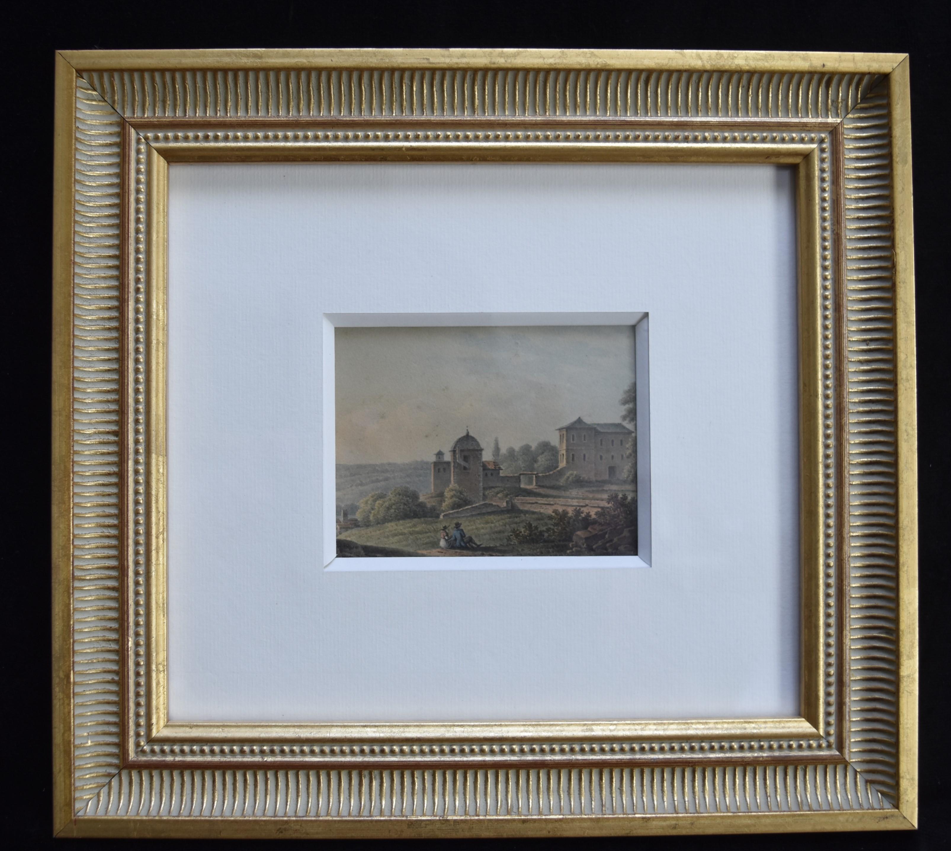 French School circa 1850
Two Views of fantasy or Capriccios, a pair
Watercolor on paper
8 x 10 cm (view) x 2
In modern frames : 26 x 28.5 cm
in good condition, some very little stains on the second one (see photo)

Charming and mysterious surrealist
