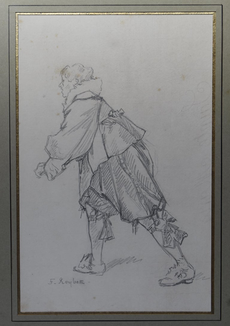 French School 19th Century, A Muskeeter, original pencil drawing - Academic Art by Unknown