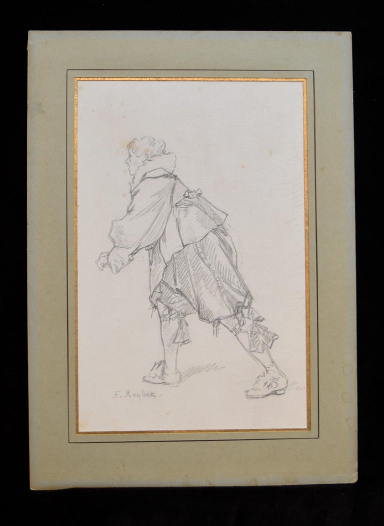 French School 19th Century, A Muskeeter, original pencil drawing - Art by Unknown