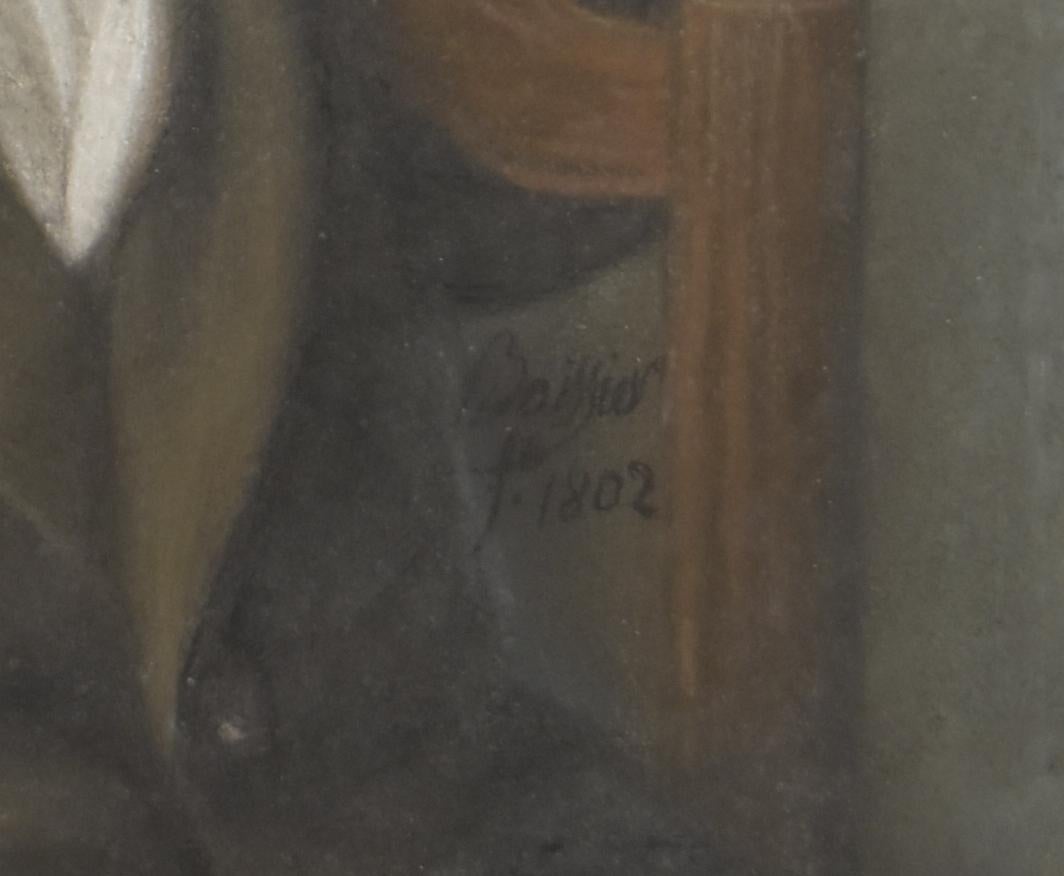 Boissier, Porträt eines jungen Mannes, 1802, Pastell signiert und datiert im Angebot 2