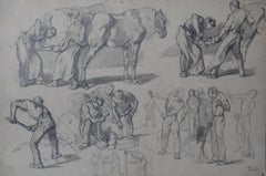 Monogrammist DC, France 19th Century, Blacksmiths and Workers, drawing