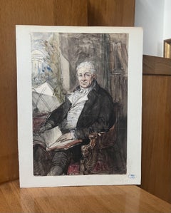 Louis Gallait (1810-1887) Portrait of a Gentleman, watercolor and gouache