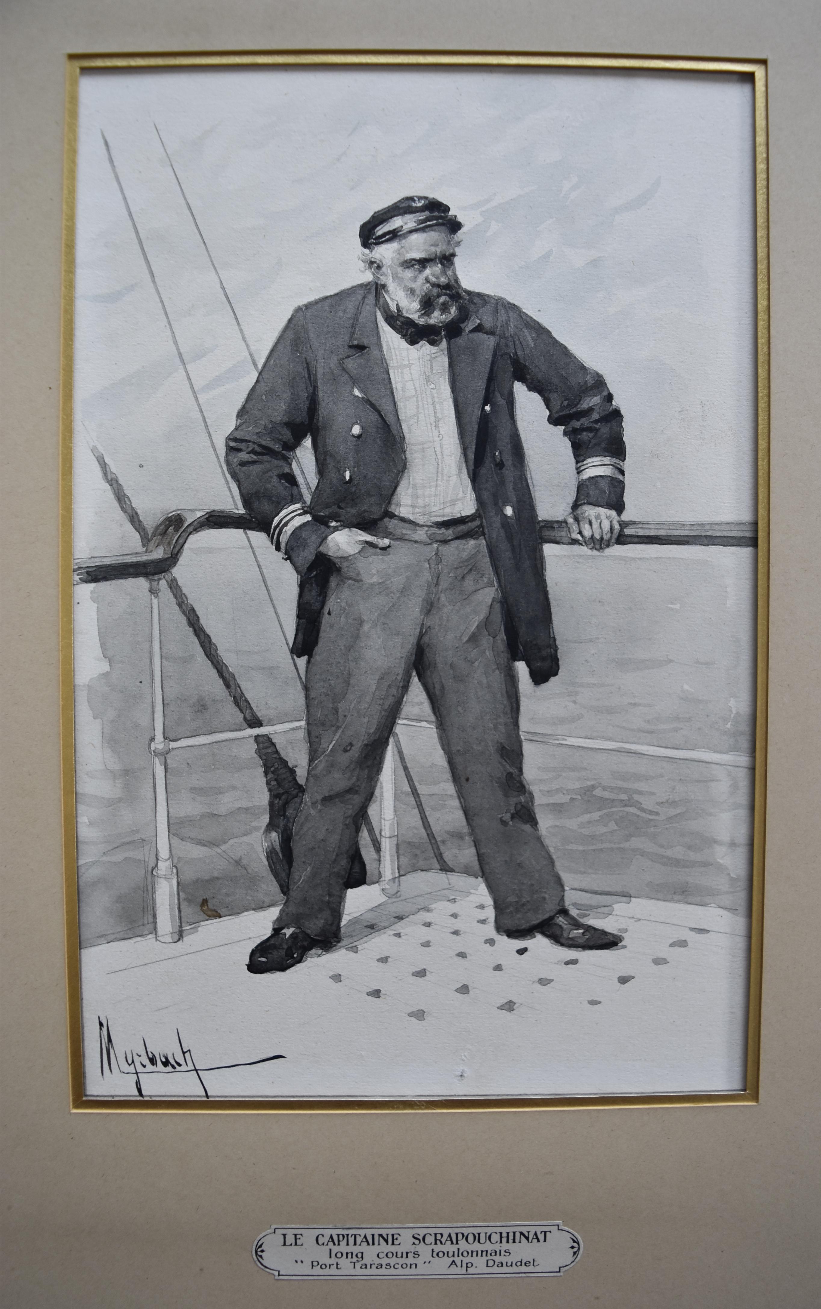 Felician Myrbach (1853-1940) Le Capitaine Scrapouchinat, Ink drawing 1