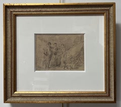 Französisch 18. Jahrhundert, Frankreich Aufgewühlte Liebhaber, Originalzeichnung