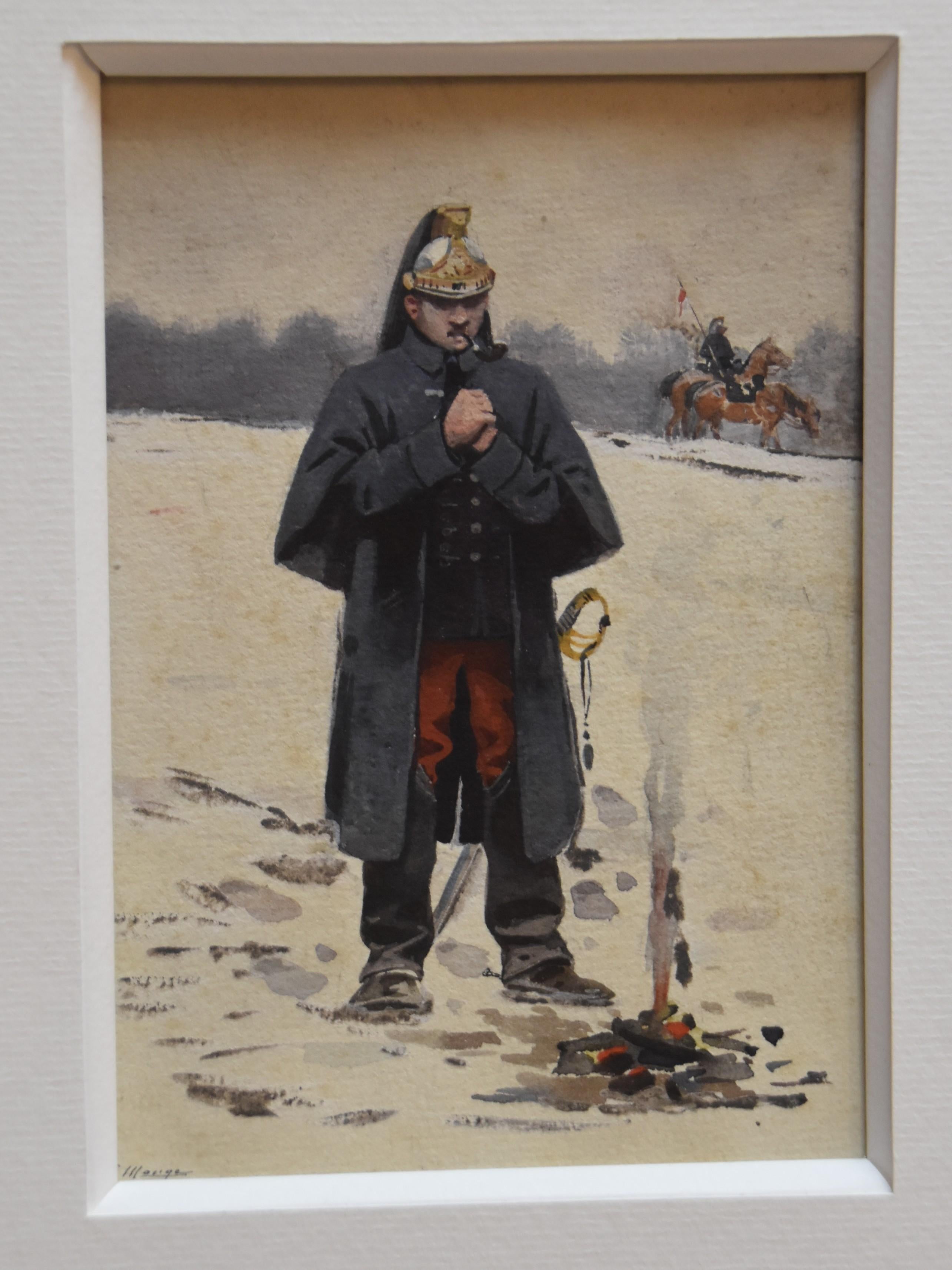 Französische Soldaten von Jules Monge (1855-1934), sechs Aquarelle  im Angebot 4
