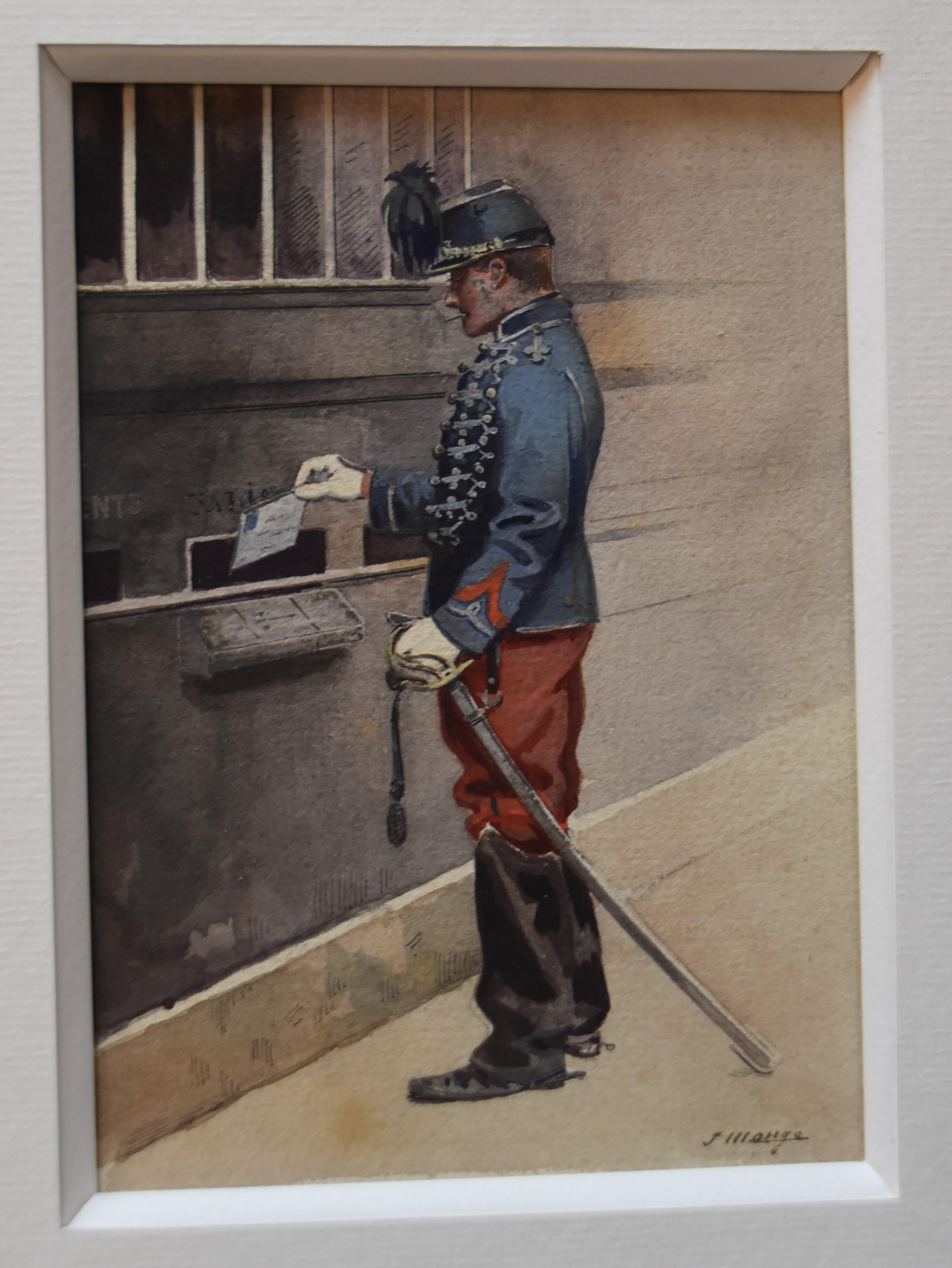 Französische Soldaten von Jules Monge (1855-1934), sechs Aquarelle  im Angebot 5