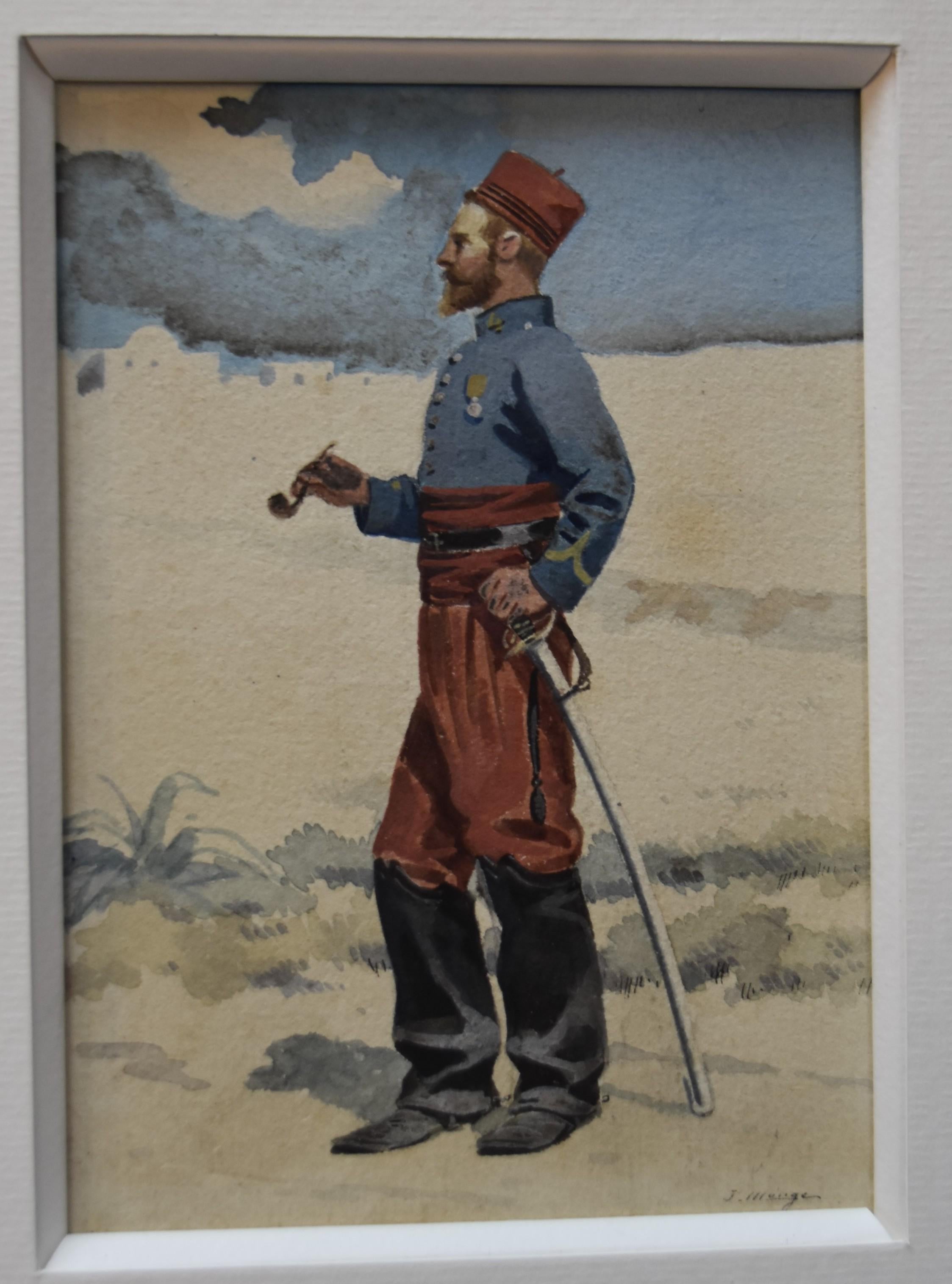 Französische Soldaten von Jules Monge (1855-1934), sechs Aquarelle  im Angebot 6