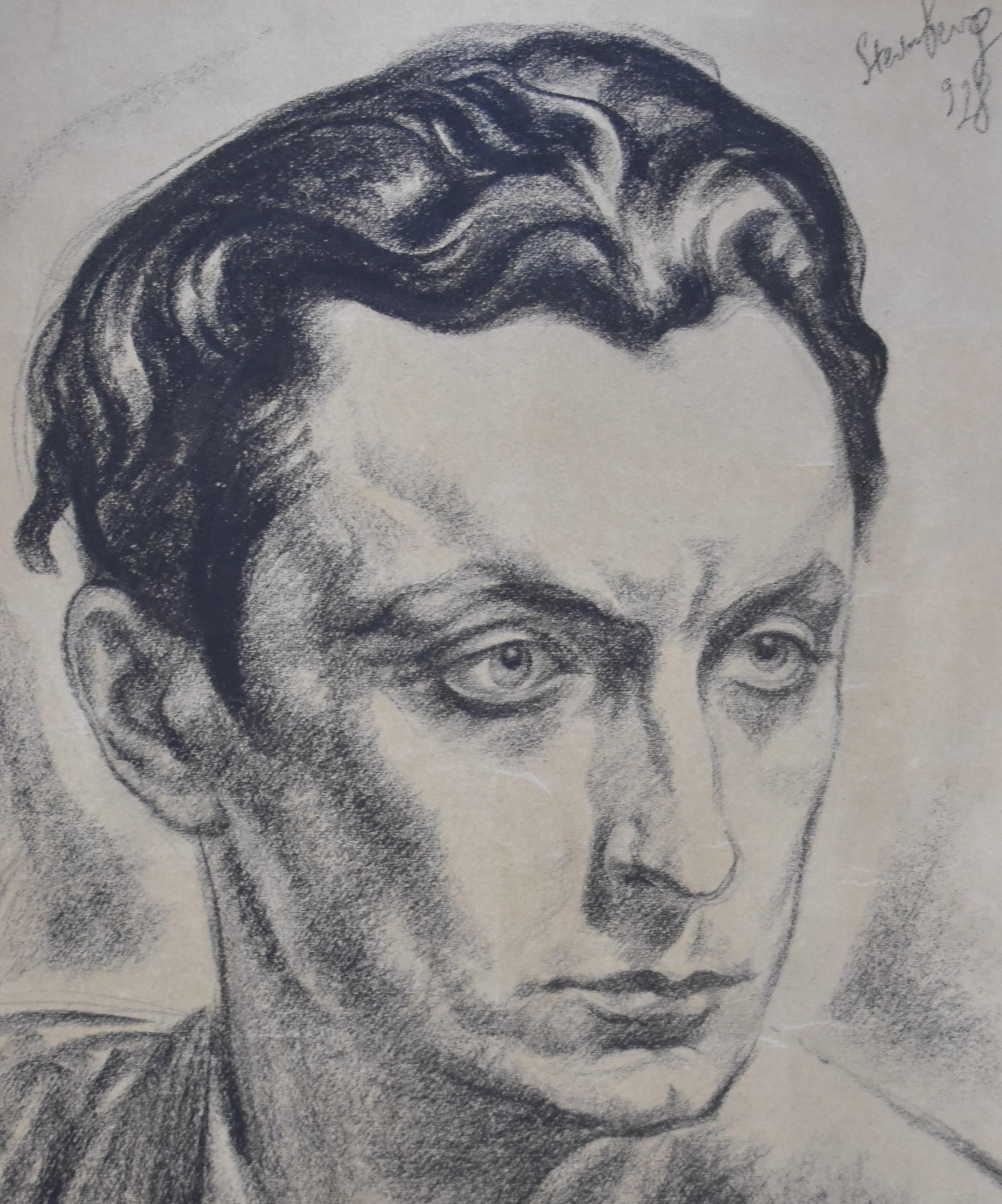 Nicolas Sternberg (1902-1960) Portrait of man, 1928, original drawing - Art Deco Art by Unknown