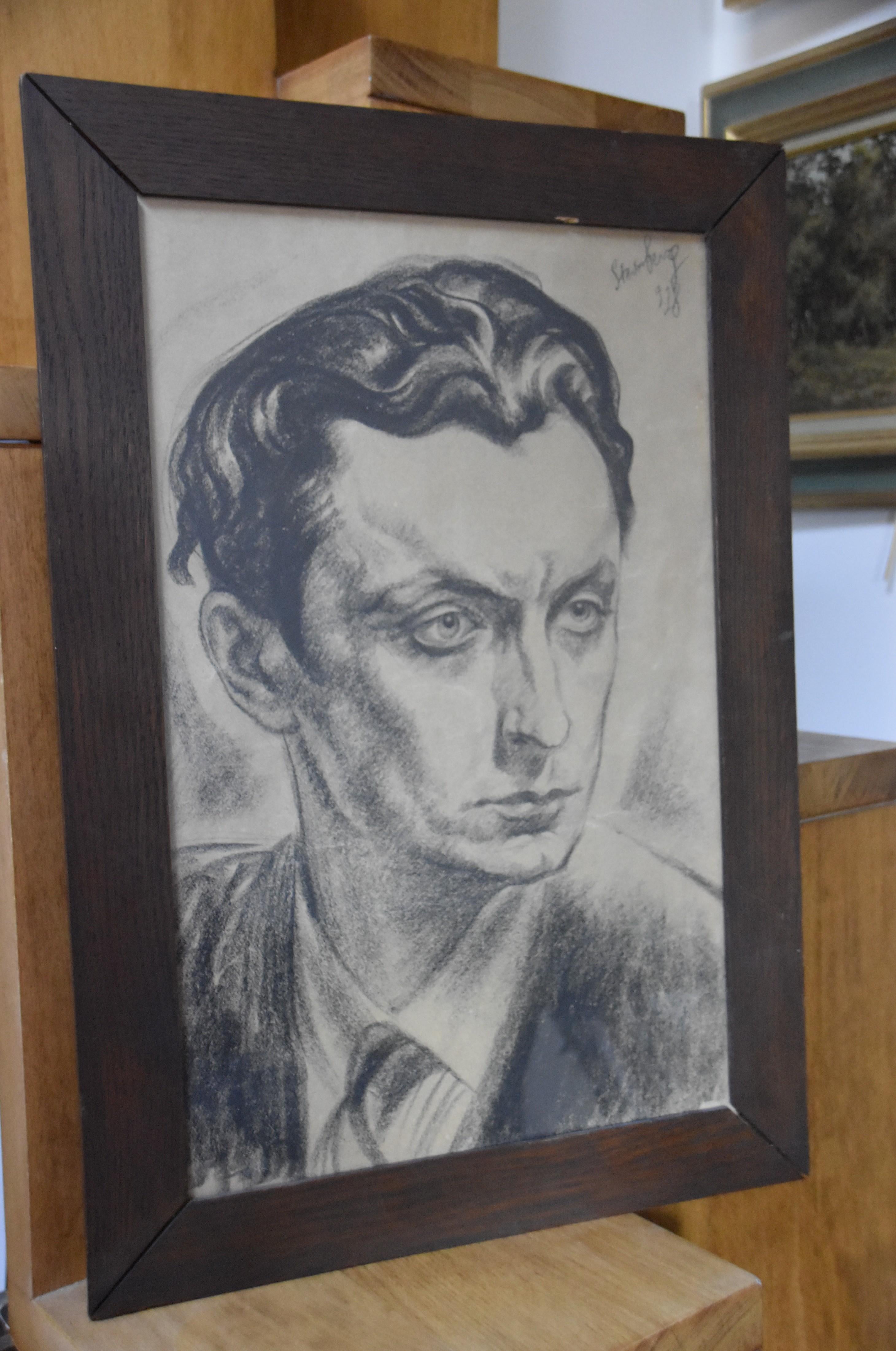 Nicolas Sternberg (1902-1960) Portrait of man, 1928, original drawing 2