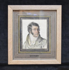 Francia hacia 1820, Retrato de caballero, dibujo a tiza negra y pastel