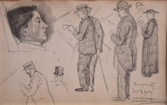 Jean-Gabriel Domergue (1889-1962)  Paris, Les Bouquinistes, original drawing