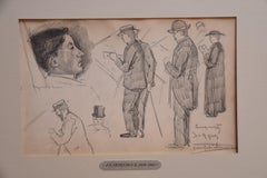 Jean-Gabriel Domergue (1889-1962) Paris, Les Bouquinistes, signed drawing