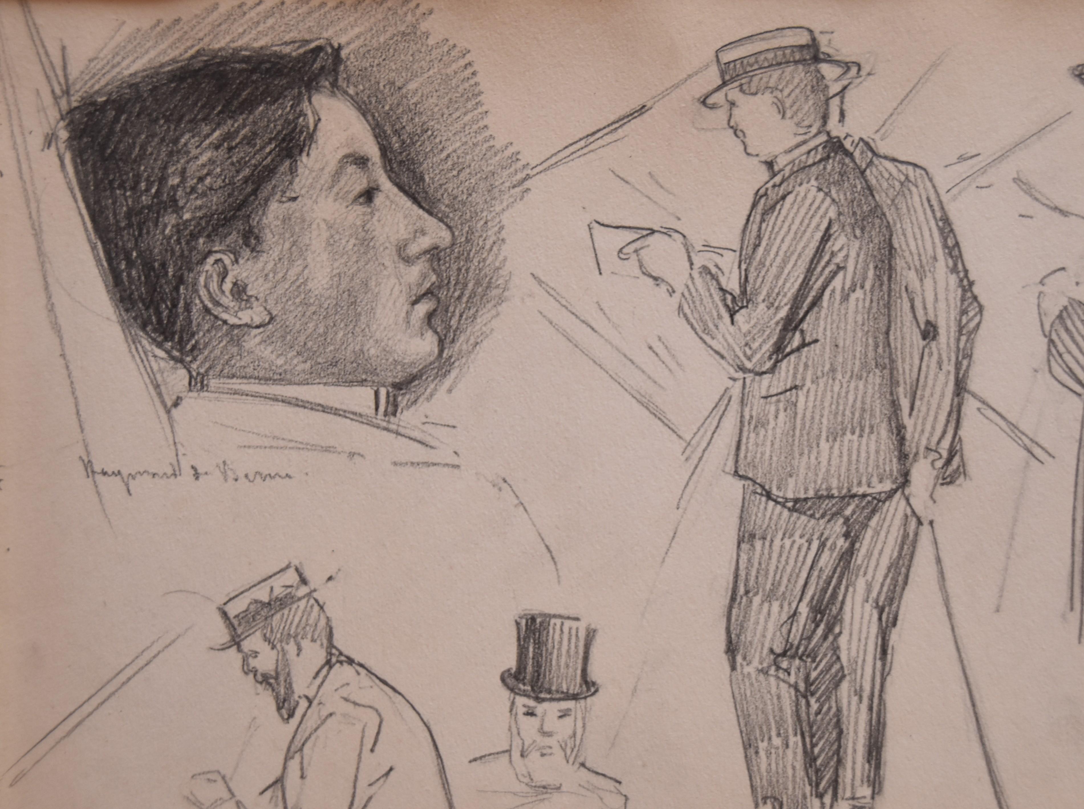 Jean-Gabriel Domergue (1889-1962)  Paris, Les Bouquinistes, original drawing For Sale 1