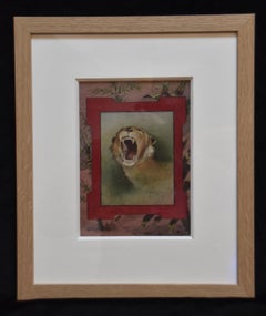 Casimir Brau-Simon, A roaring Cougar, 1895, watercolor