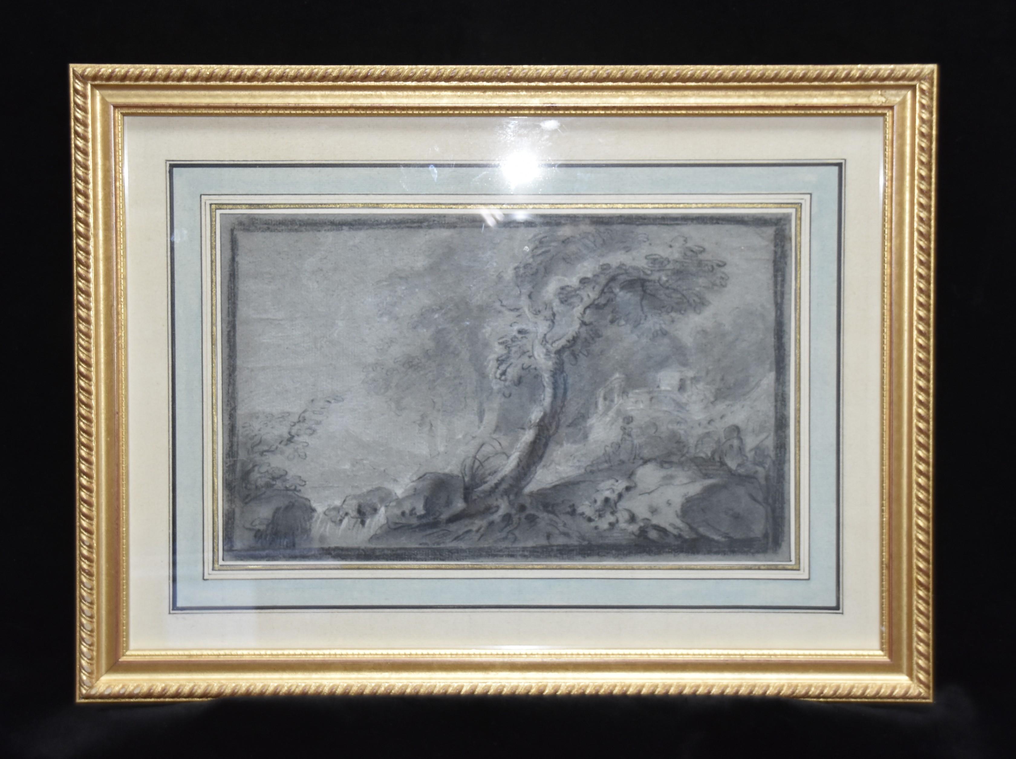 France 18th Century, Pastorale (Arcadian Landscape), original drawing - Art by Unknown