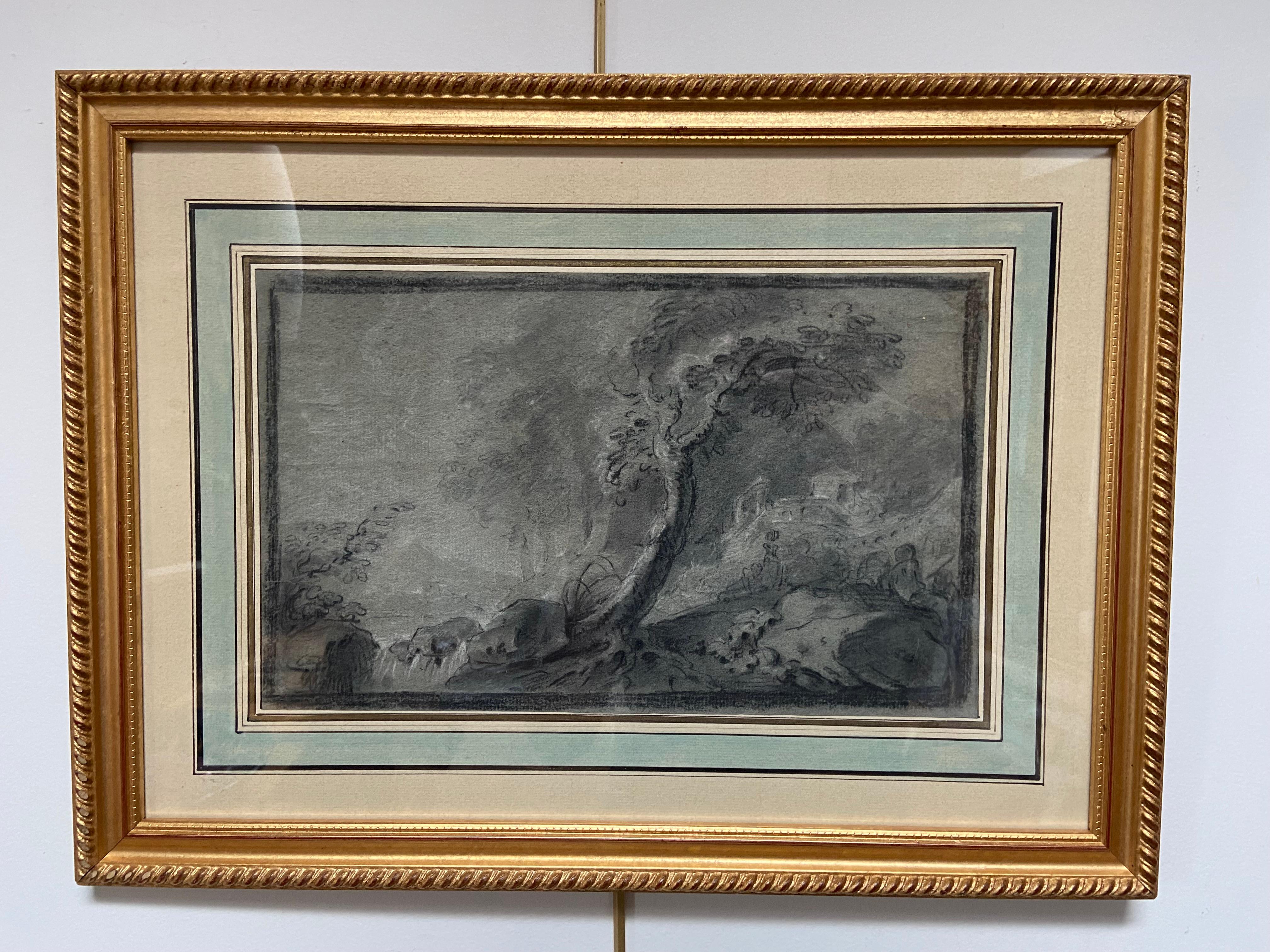 Francia Siglo XVIII, Pastorale (Paisaje arcádico), dibujo original - Art de Unknown