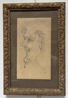 France début 20ème siècle, Tête de faune, dessin original