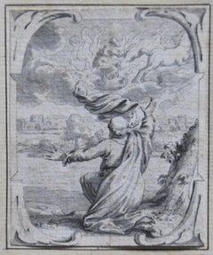 Antique Joachim von Sandrart (1606-1688) Biblical episodes, 3 original drawings