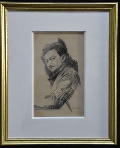 Theophile Alexandre Steinlen (1859-1923) Portrait of an artist, drawing