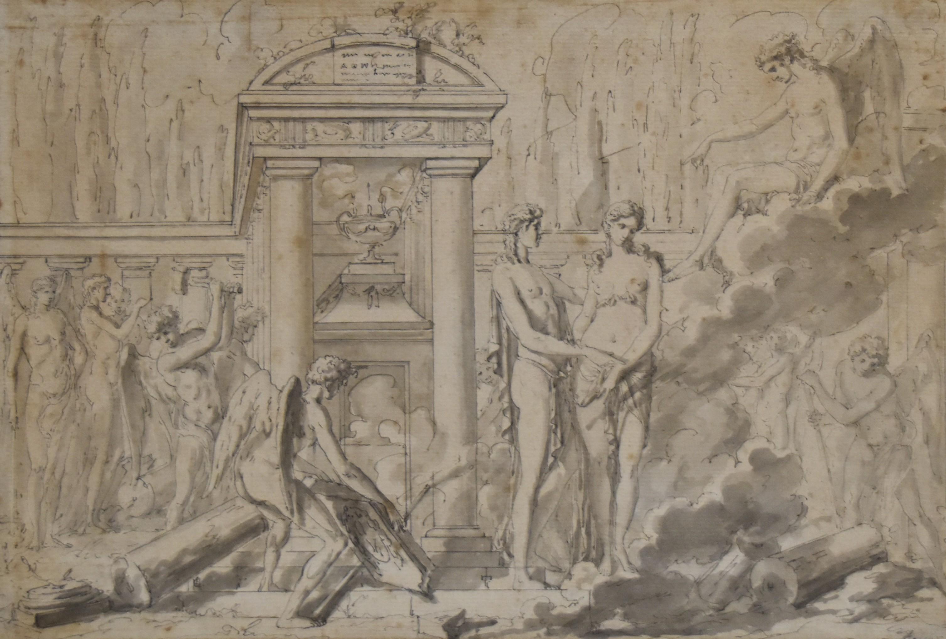 Louis-Félix de La Rue (1730-1777) A Mythological scene, drawing