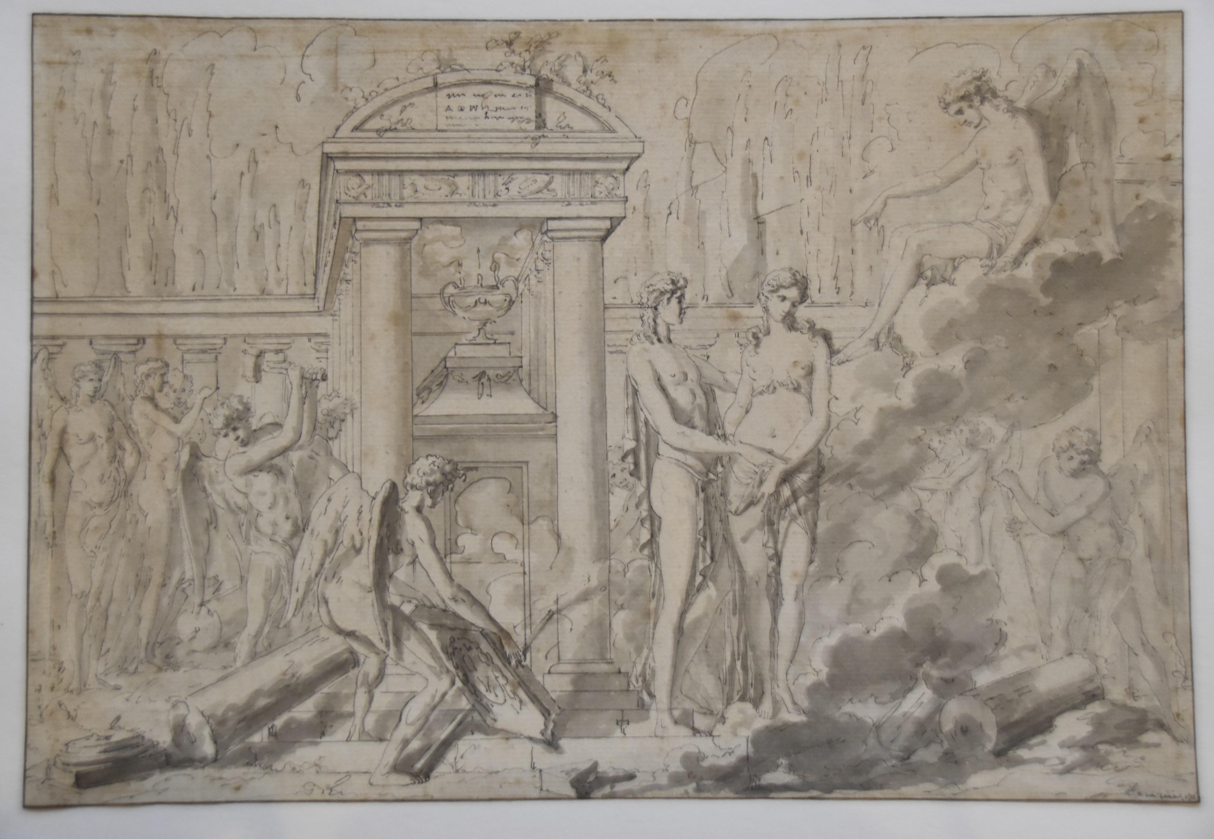 Louis-Félix de La Rue (1730-1777) A Mythological scene, drawing - Art by Louis-Félix Delarue