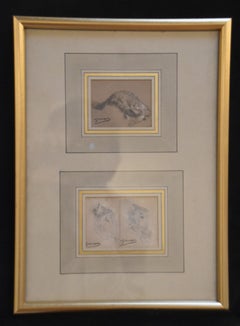 Charles-Emile Jacque (1813-1894) Studies of Sheep's Heads, 3 drawings