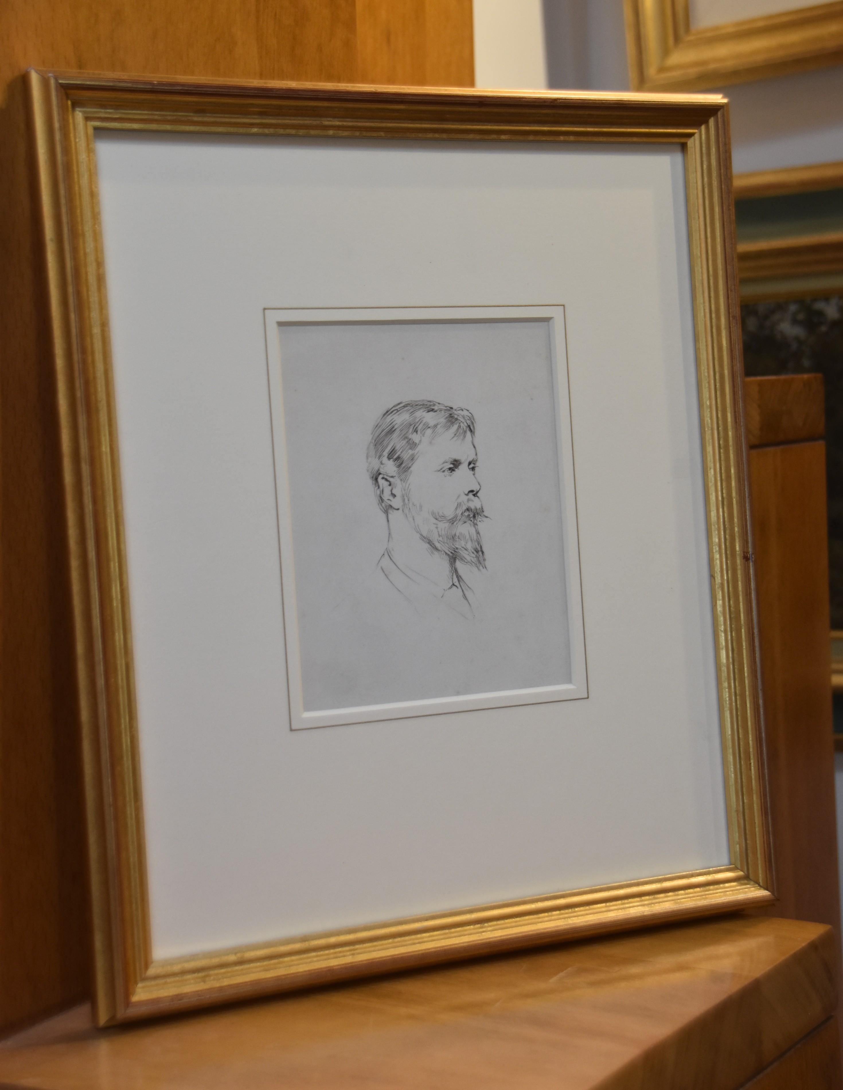 Theodore Blake Wirgman (1848-1925)  Portrait of Ernest Albert Waterlow, drawing For Sale 1