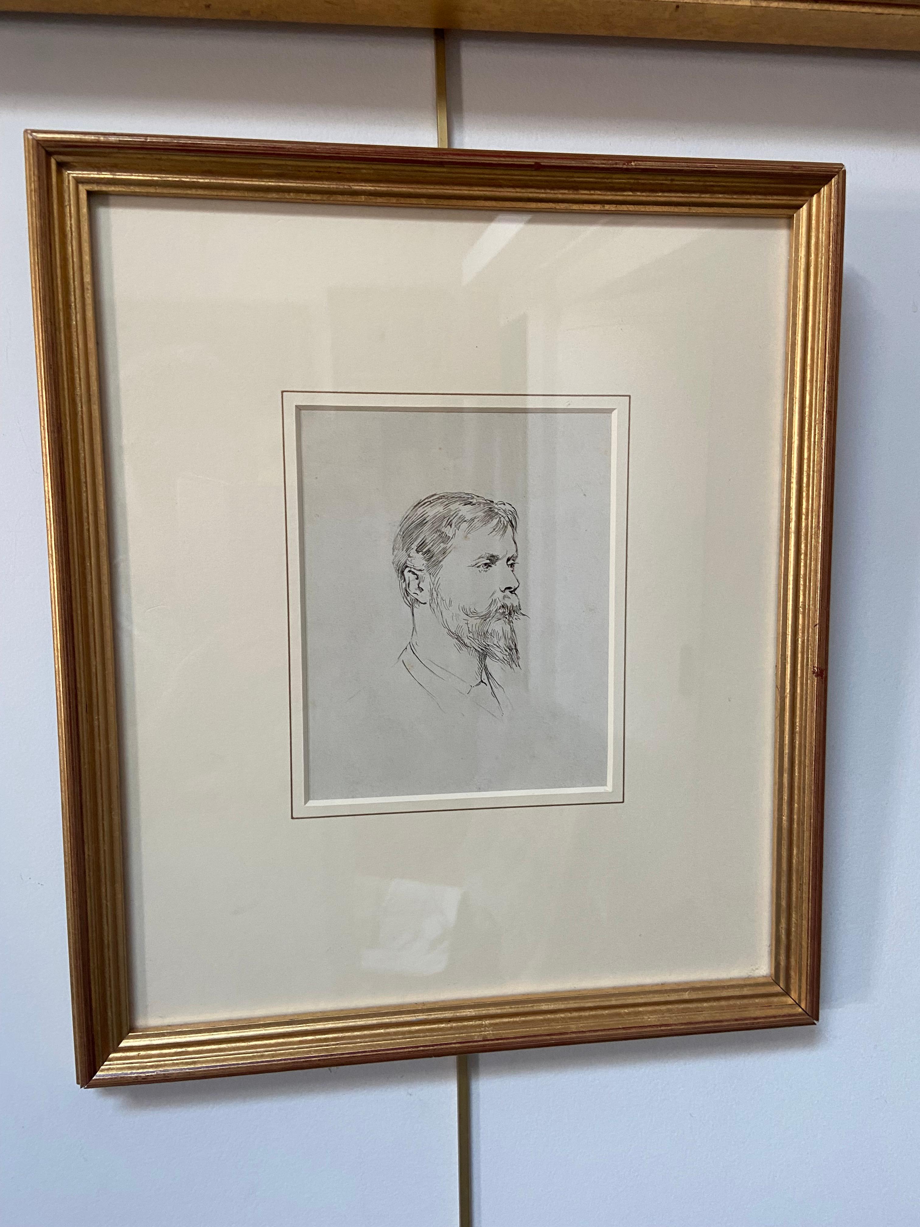 Theodore Blake Wirgman (1848-1925)  Portrait of Ernest Albert Waterlow, drawing For Sale 2