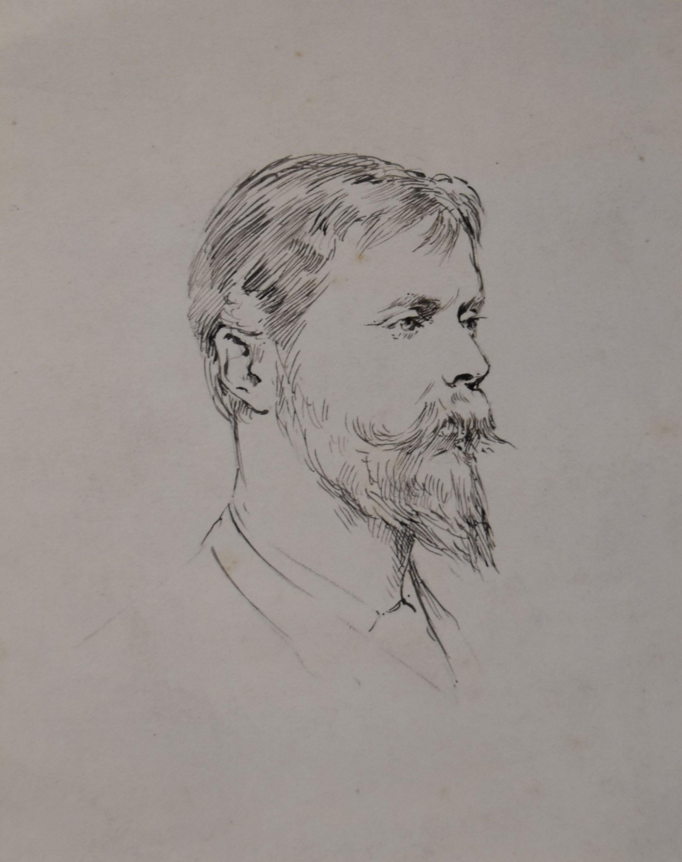 Theodore Blake Wirgman (1848-1925) Retrato de Ernest Albert Waterlow, dibujo