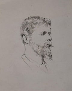 Theodore Blake Wirgman (1848-1925) Retrato de Ernest Albert Waterlow, dibujo