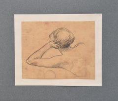 Antique Georges Antoine Rochegrosse (1859-1938) Study of a woman, original drawing