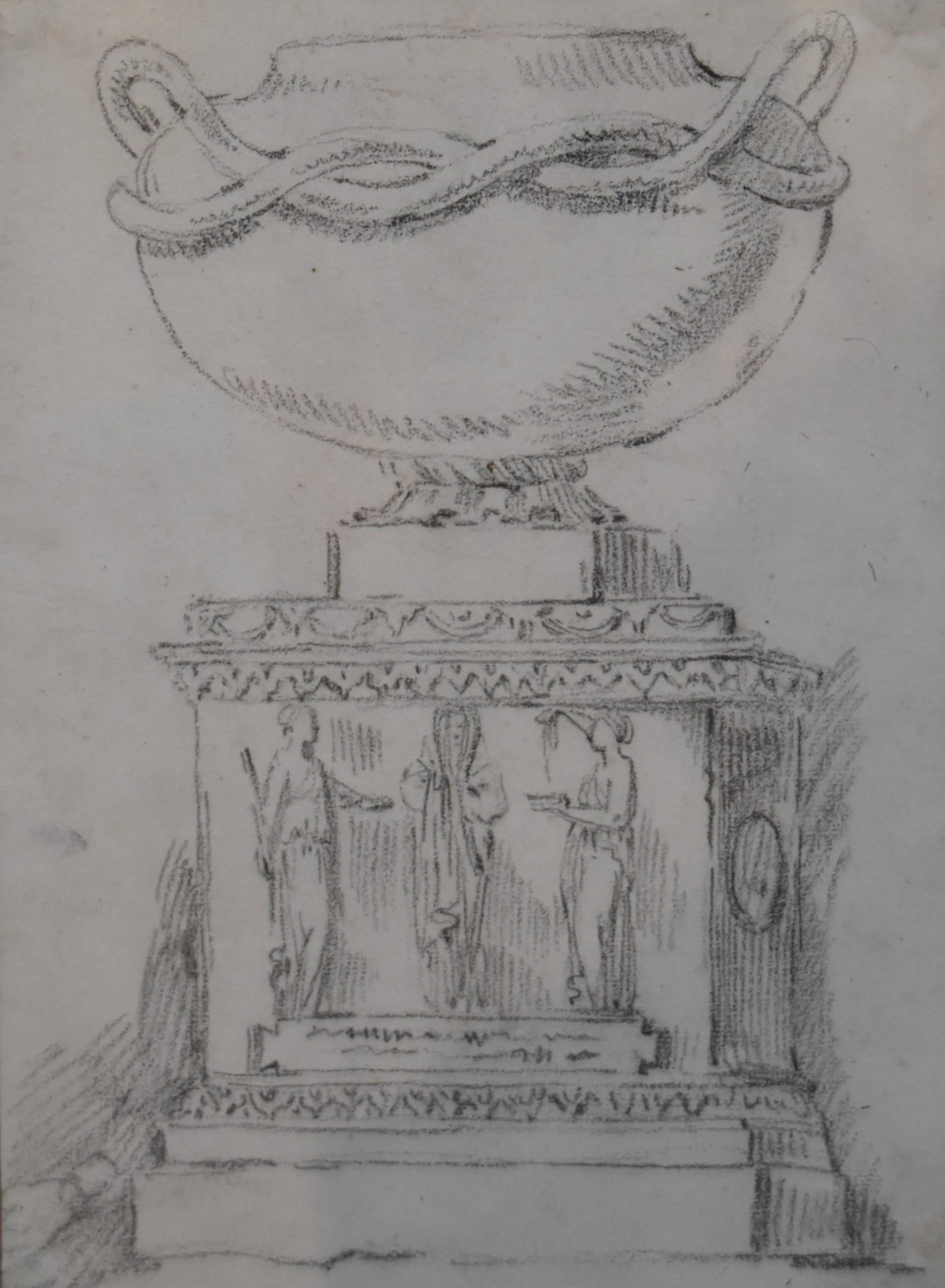 Anicet Charles Gabriel Lemonnier Still-Life - Anicet-Charles-Gabriel Lemonnier (1743-1824) Study of an antique vase, drawing