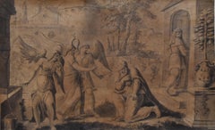 François Boitard (1670-1715) Abraham und die drei Engel, Originalzeichnung
