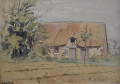 Charles-Victor Guilloux (1866-1946)  A thatched cottage,  Watercolor
