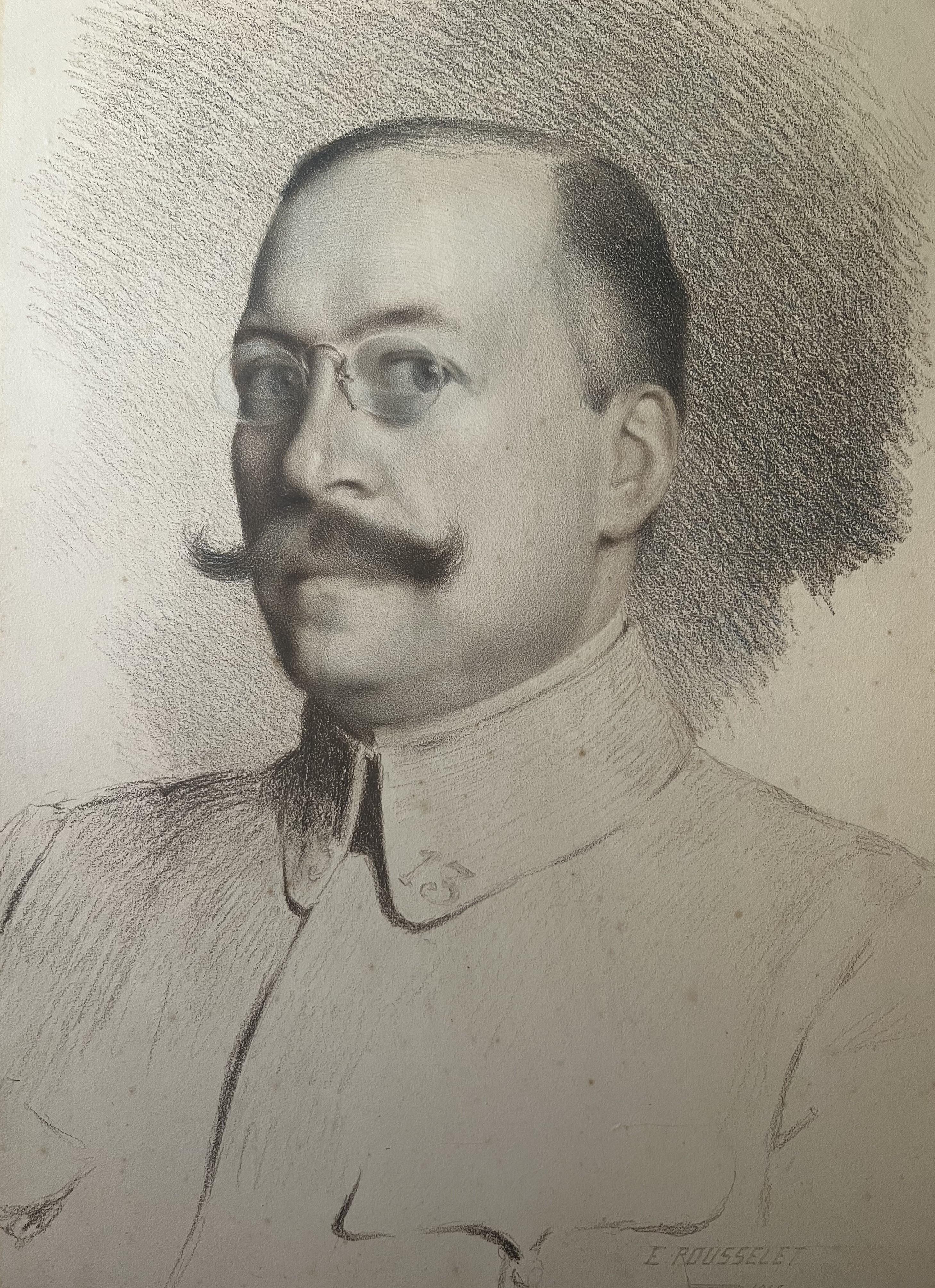 Rousselet, Porträt eines Offiziers, 1915, Wachskreide auf Papier