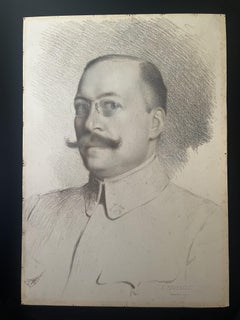 Rousselet, Portrait of an officer, 1915, wax crayon on paper