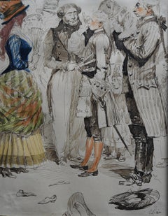 Edouard Detaille (1848 1912), Scène de carnaval, aquarelle signée