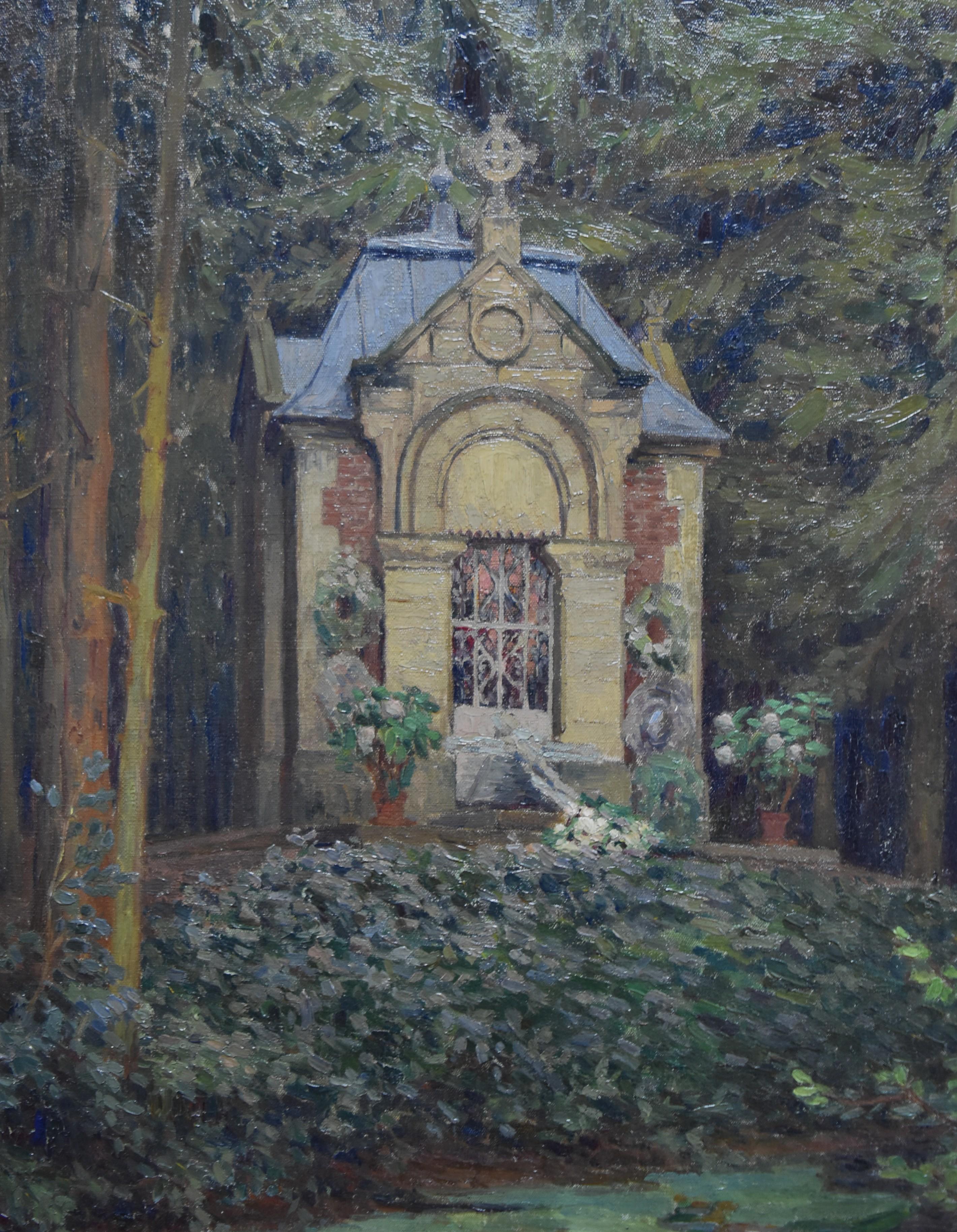 Louis Rodolphe Defontaine (1878-1962) A Chapel in the forest, 1913 Oil on canvas 1